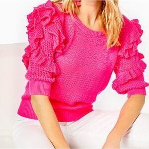 Lilly Pulitzer Pink Ruffle Sweater